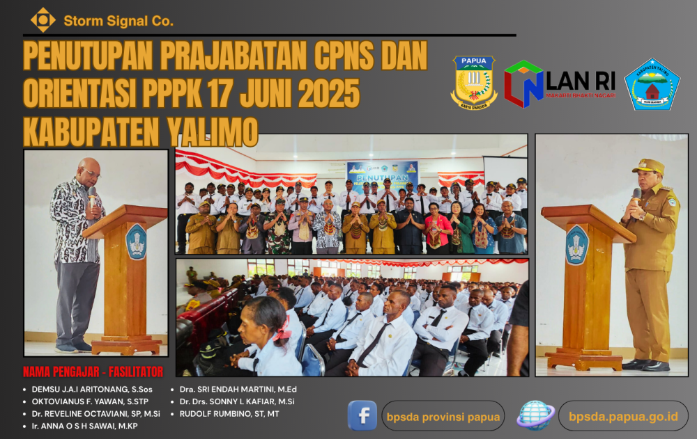 PENUTUPAN PENDIDIKAN DAN PELATIHAN PRAJABATAN CPNS K2 DAN ORIENTASI PPPK KABUPATEN YALIMO KERJASAMA DENGAN BADAN PENGEMBANGAN SDA PROVINSI PAPUA